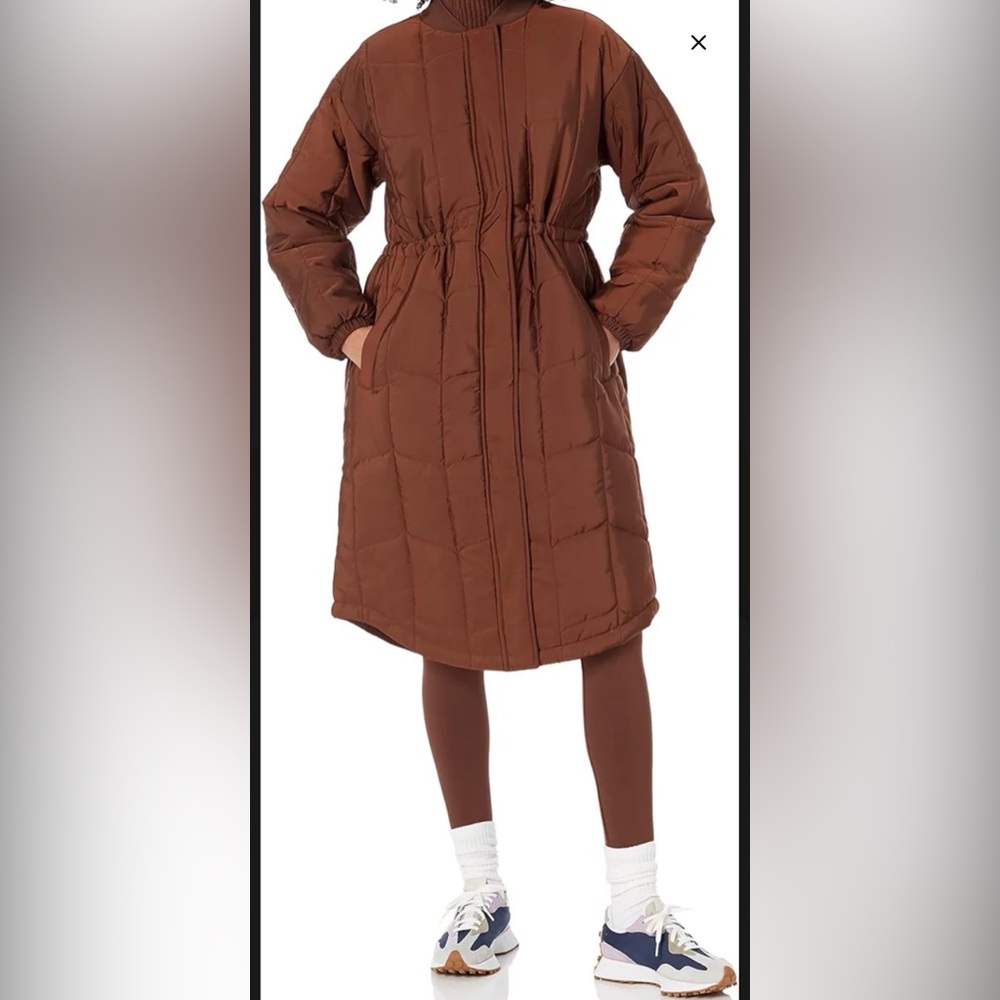 Amazon Essentials Brown Quilted Puffer Jacket NWT - image 1